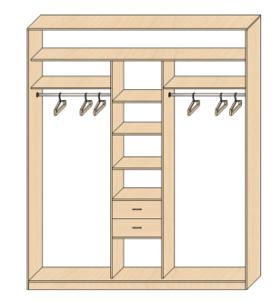 Трехдверный шкаф   